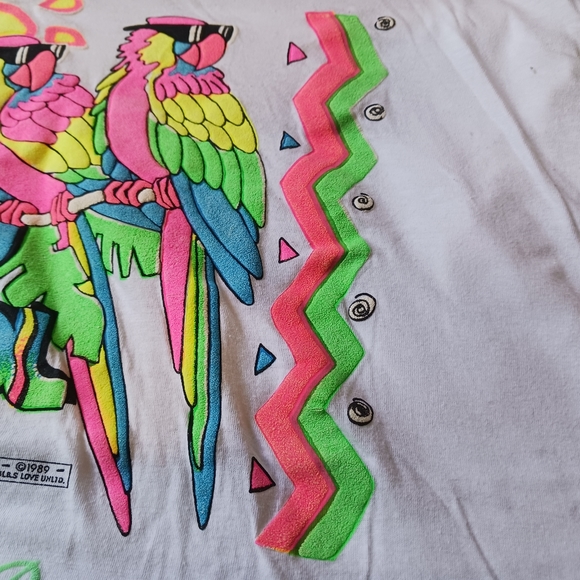 VTG Retro 80s SAN DIEGO WAY COOL Colorful Size L Graphic Tee Shirt Parrots 🦜 - Picture 5 of 12